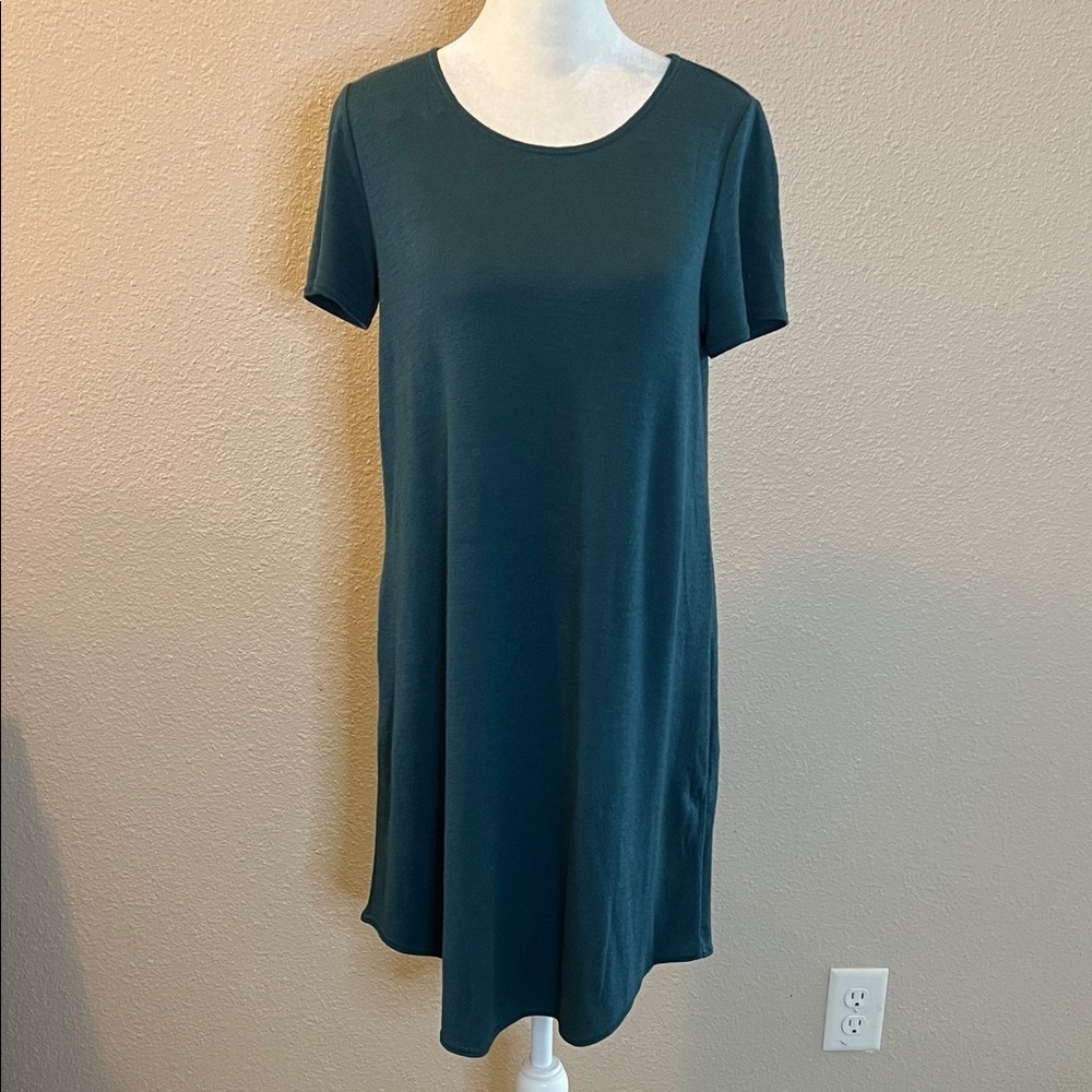Aritzia Wilfred Free Crewneck Knit Shirt Dress Blue Size Small